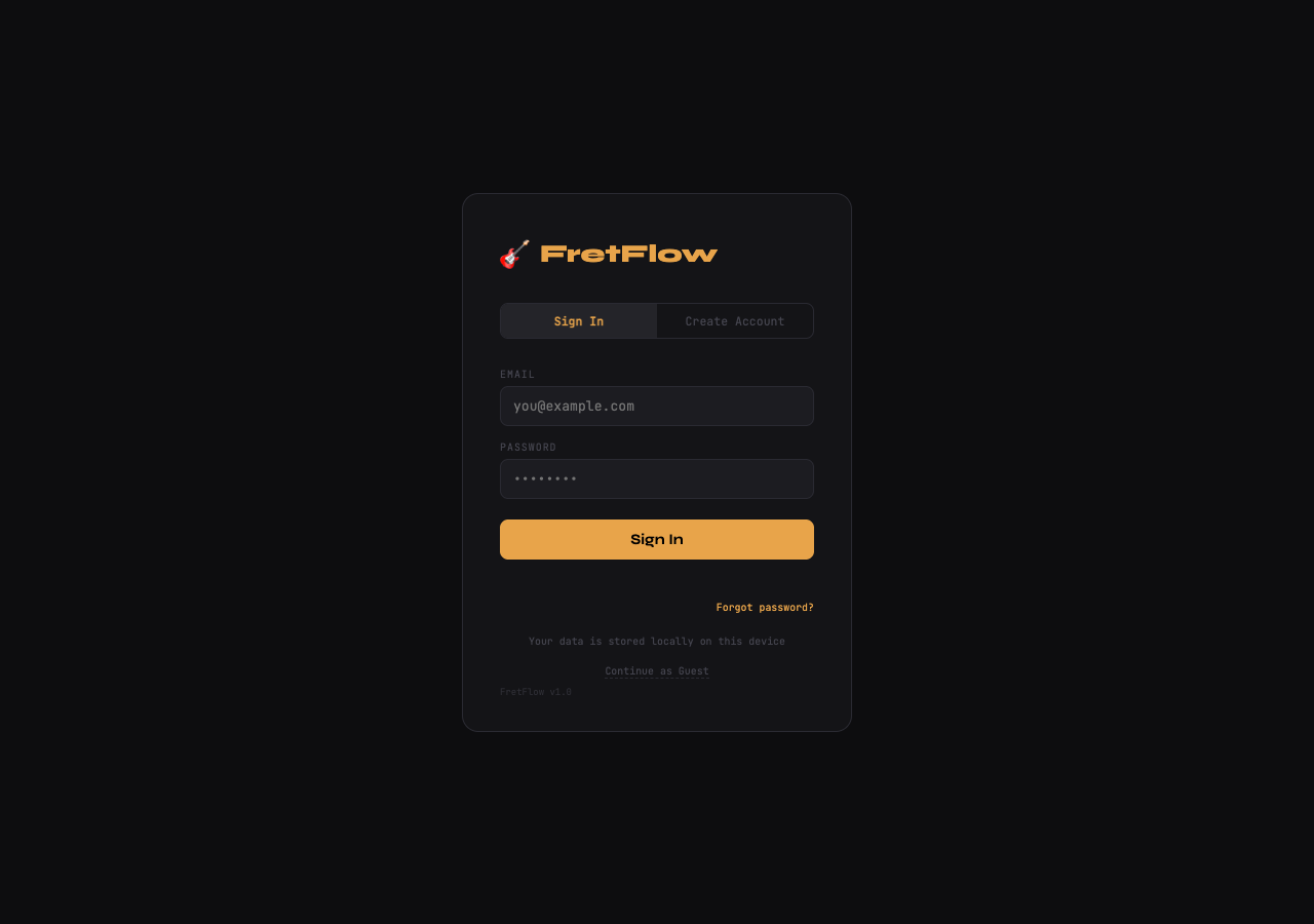 FretFlow app screenshot